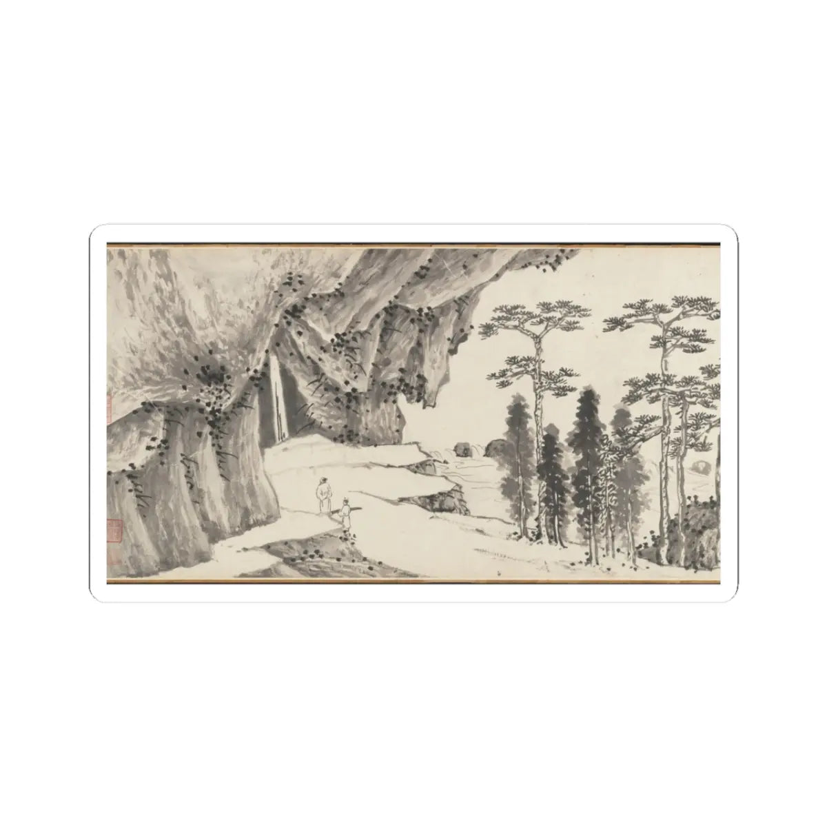 Shen Zhou - Joint Landscape - ca. 1509 and 1546 v33 - STICKER Vinyl Kiss-Cut Decal