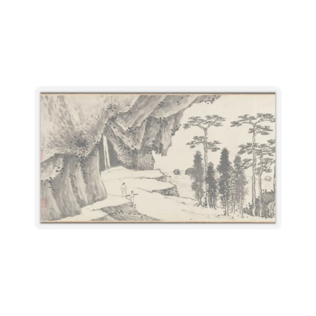 Shen Zhou - Joint Landscape - ca. 1509 and 1546 v33 - STICKER Vinyl Kiss-Cut Decal