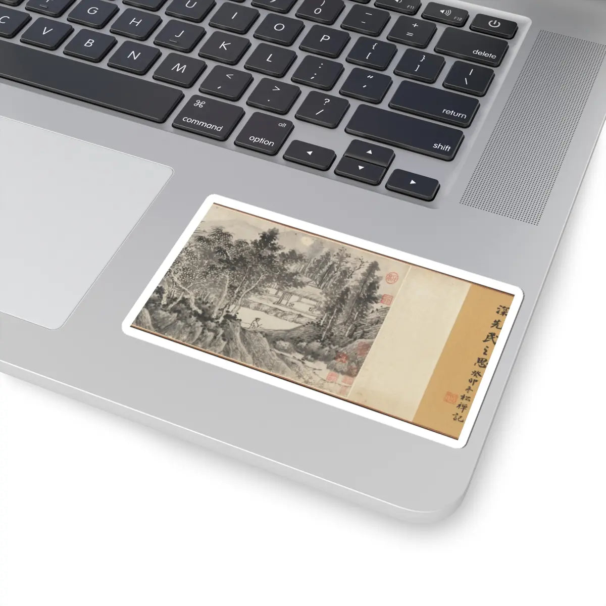 Shen Zhou - Joint Landscape - ca. 1509 and 1546 v4 - STICKER Vinyl Kiss-Cut Decal