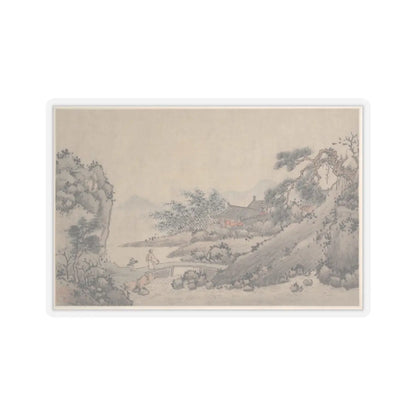 Shen Zhou - Landscape with Man Crossing Bridge - unknown - STICKER Vinyl Kiss-Cut Decal