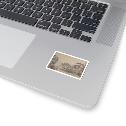 Shen Zhou - Landscape with Man Crossing Bridge - unknown - STICKER Vinyl Kiss-Cut Decal