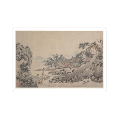 Shen Zhou - Landscape with Man Crossing Bridge - unknown - STICKER Vinyl Kiss-Cut Decal