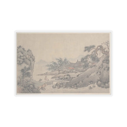 Shen Zhou - Landscape with Man Crossing Bridge - unknown - STICKER Vinyl Kiss-Cut Decal