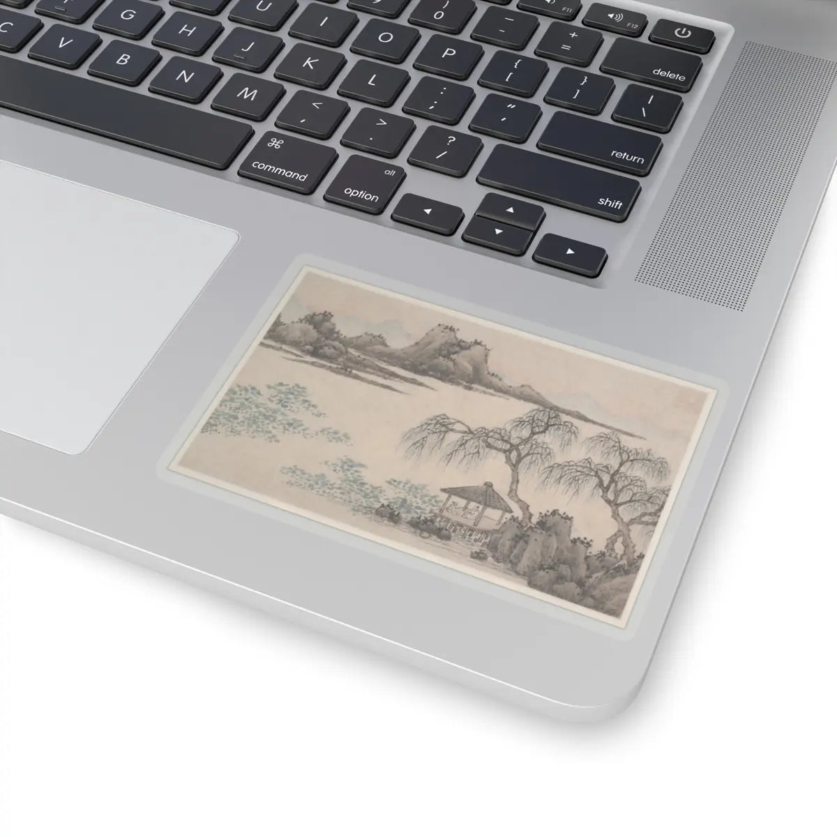 Shen Zhou - Landscape with Pavilion and Willows - unknown - STICKER Vinyl Kiss-Cut Decal