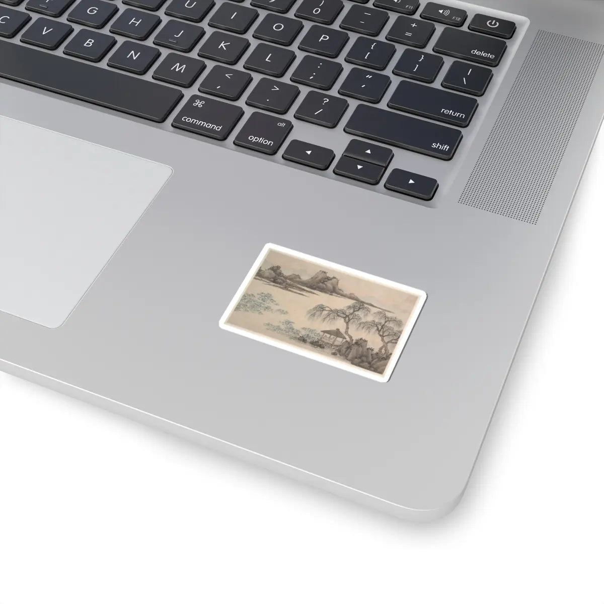 Shen Zhou - Landscape with Pavilion and Willows - unknown - STICKER Vinyl Kiss-Cut Decal