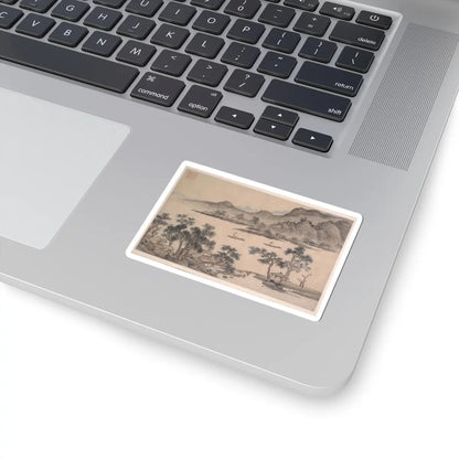 Shen Zhou - Landscape with Sailboats - unknown - STICKER Vinyl Kiss-Cut Decal