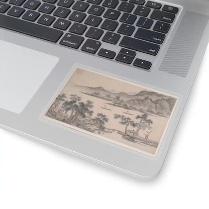 Shen Zhou - Landscape with Sailboats - unknown - STICKER Vinyl Kiss-Cut Decal