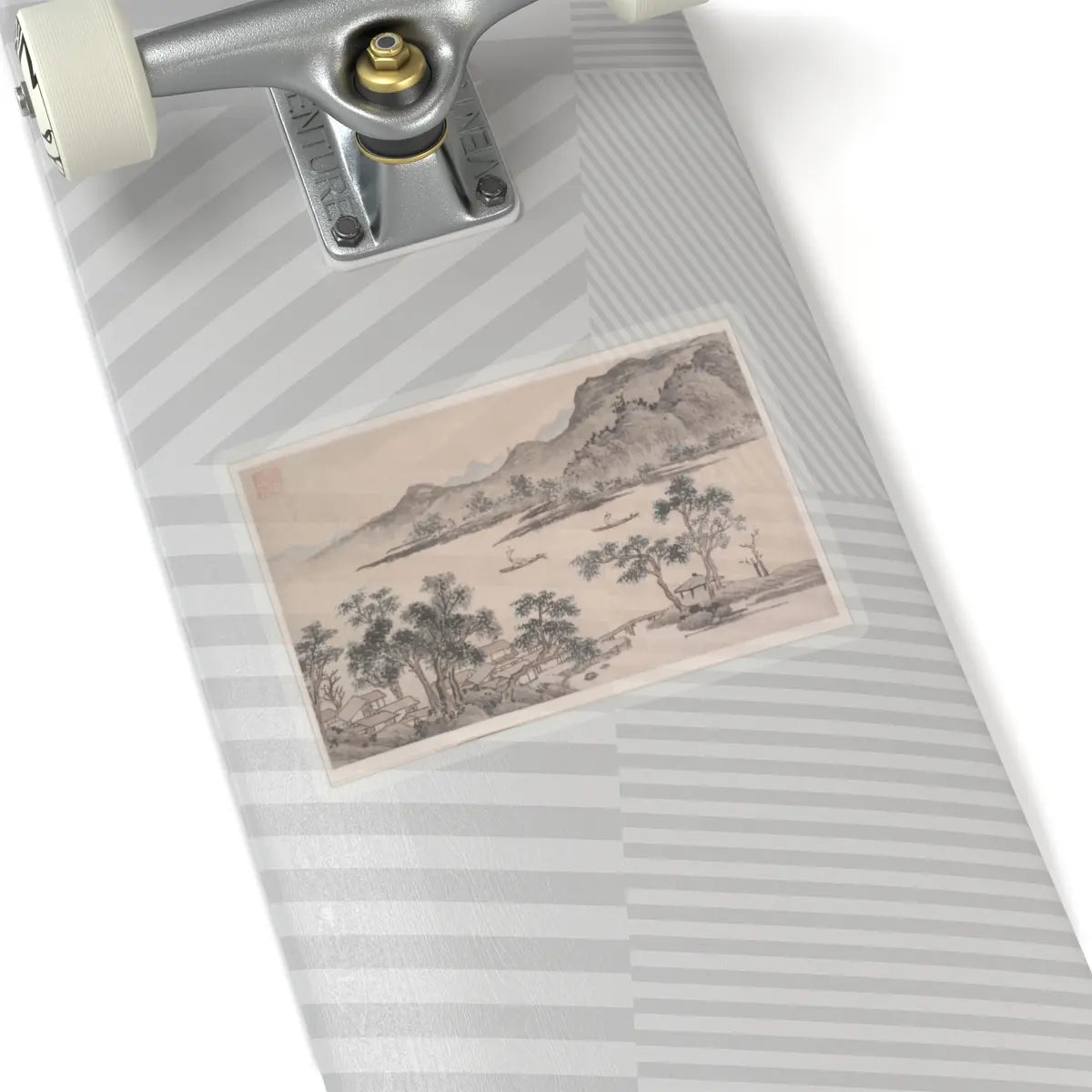 Shen Zhou - Landscape with Sailboats - unknown - STICKER Vinyl Kiss-Cut Decal