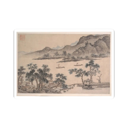 Shen Zhou - Landscape with Sailboats - unknown - STICKER Vinyl Kiss-Cut Decal
