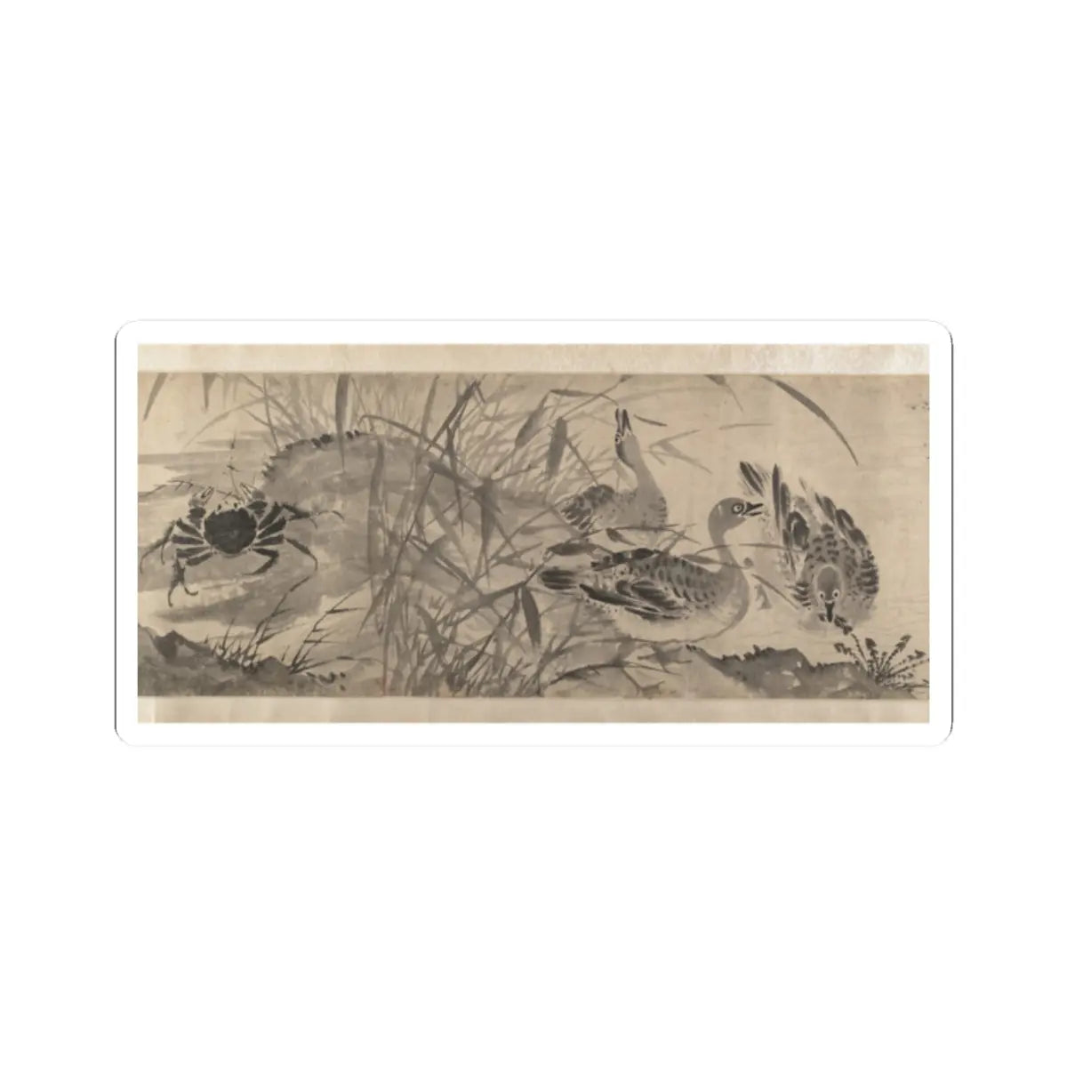 Shen Zhou - Marsh Scene with Birds - unknown v10 - STICKER Vinyl Kiss-Cut Decal