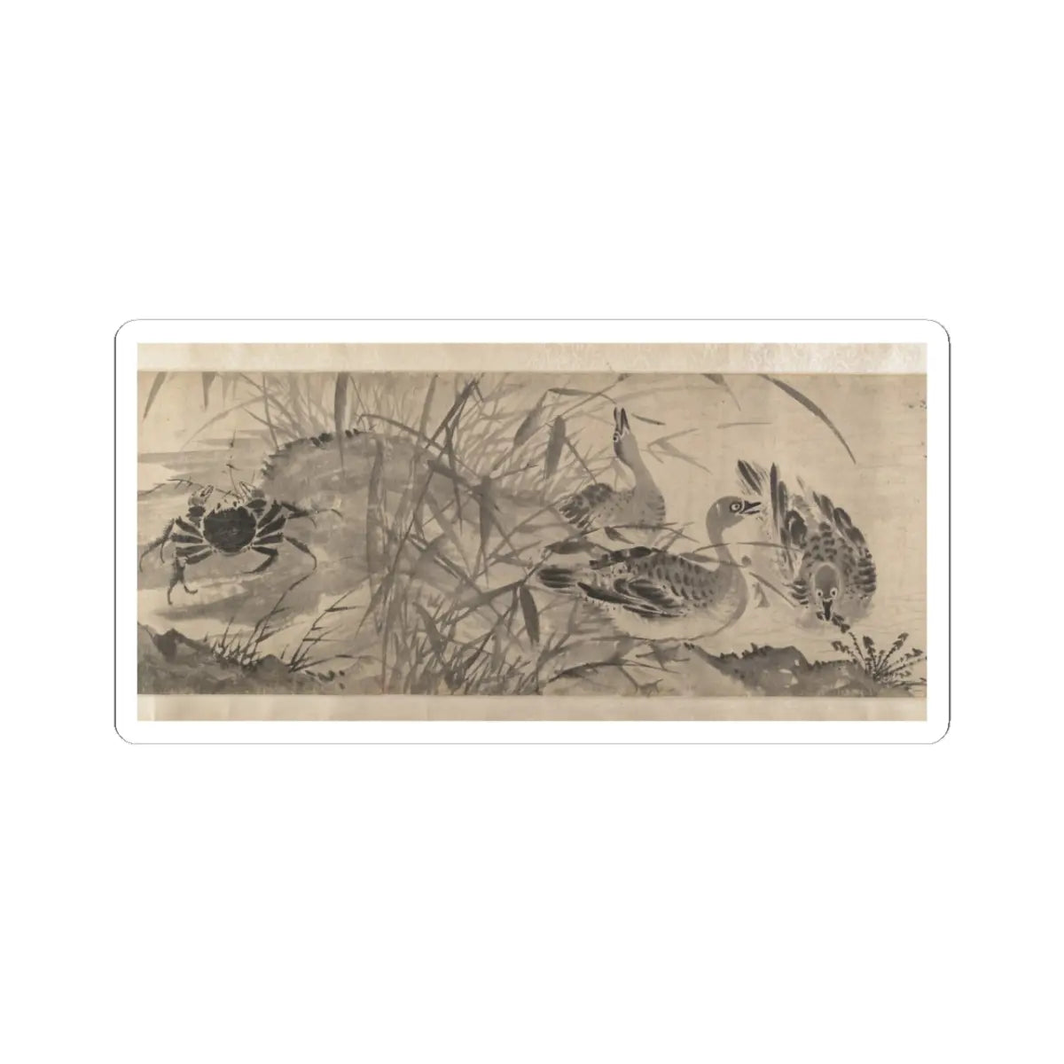 Shen Zhou - Marsh Scene with Birds - unknown v10 - STICKER Vinyl Kiss-Cut Decal