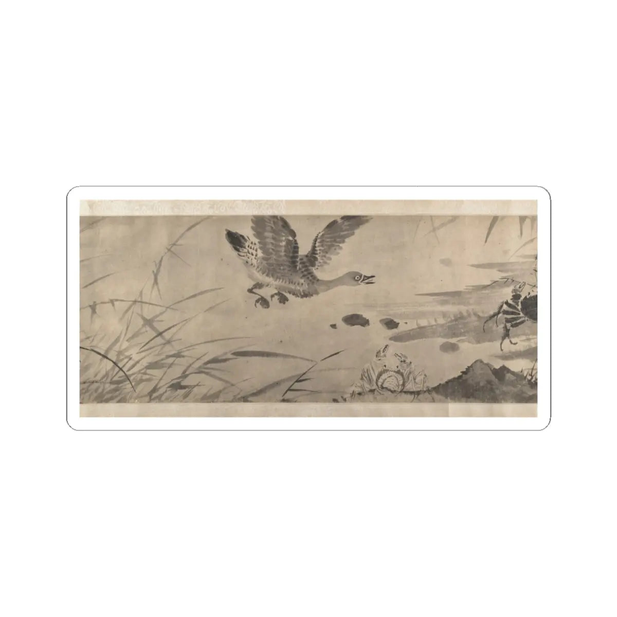 Shen Zhou - Marsh Scene with Birds - unknown v11 - STICKER Vinyl Kiss-Cut Decal