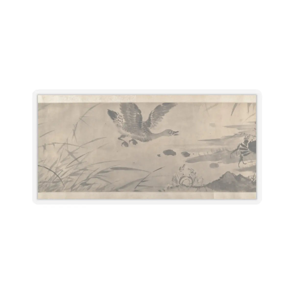Shen Zhou - Marsh Scene with Birds - unknown v11 - STICKER Vinyl Kiss-Cut Decal