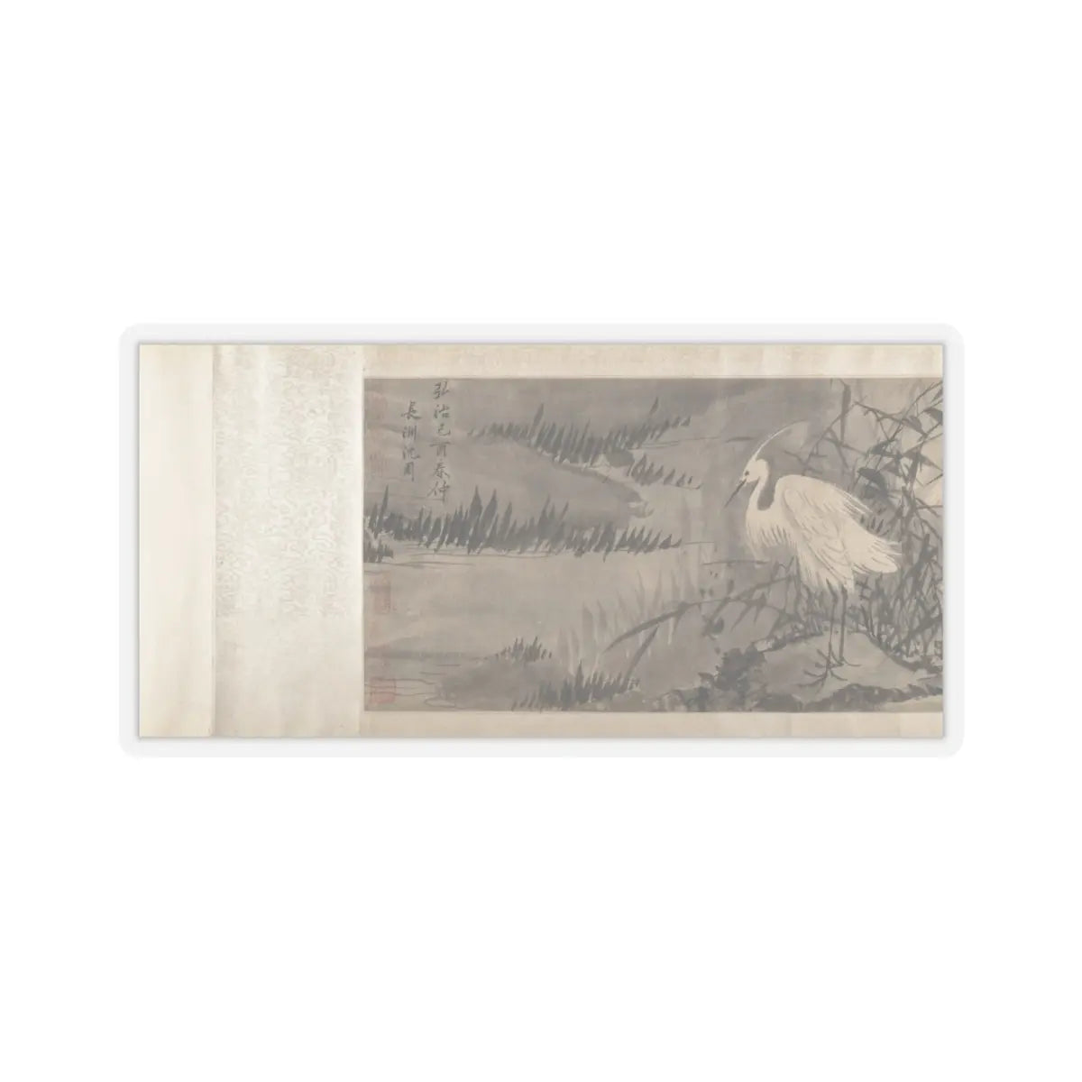 Shen Zhou - Marsh Scene with Birds - unknown v13 - STICKER Vinyl Kiss-Cut Decal