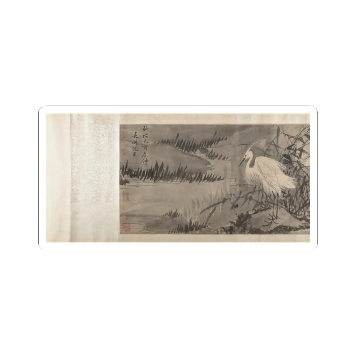 Shen Zhou - Marsh Scene with Birds - unknown v13 - STICKER Vinyl Kiss-Cut Decal