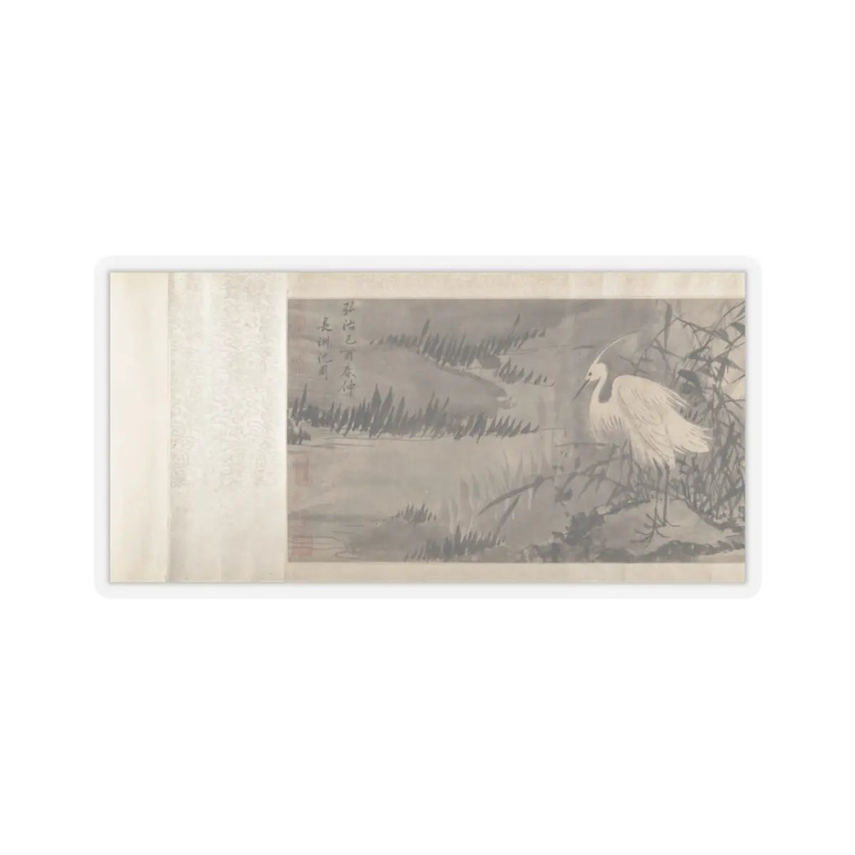 Shen Zhou - Marsh Scene with Birds - unknown v13 - STICKER Vinyl Kiss-Cut Decal