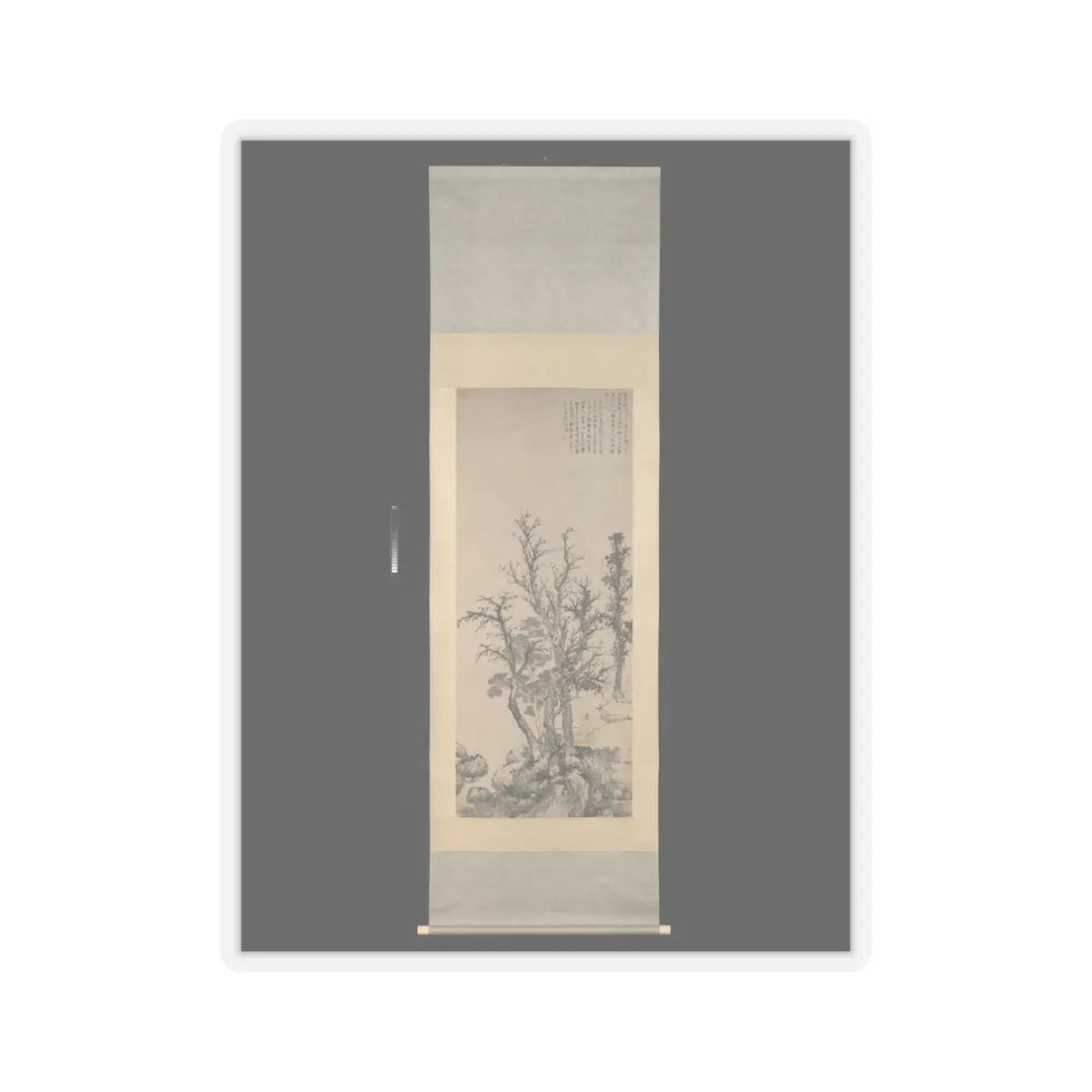 Shen Zhou - Silent fisherman in an autumn wood - dated 1475 v2 - STICKER Vinyl Kiss-Cut Decal