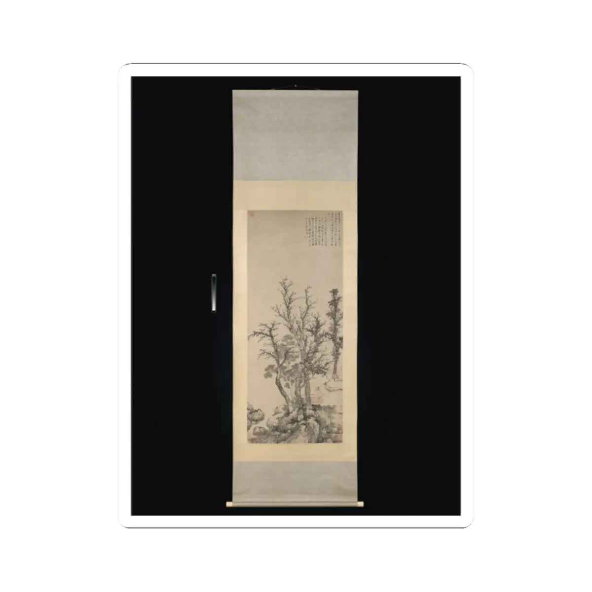 Shen Zhou - Silent fisherman in an autumn wood - dated 1475 v2 - STICKER Vinyl Kiss-Cut Decal