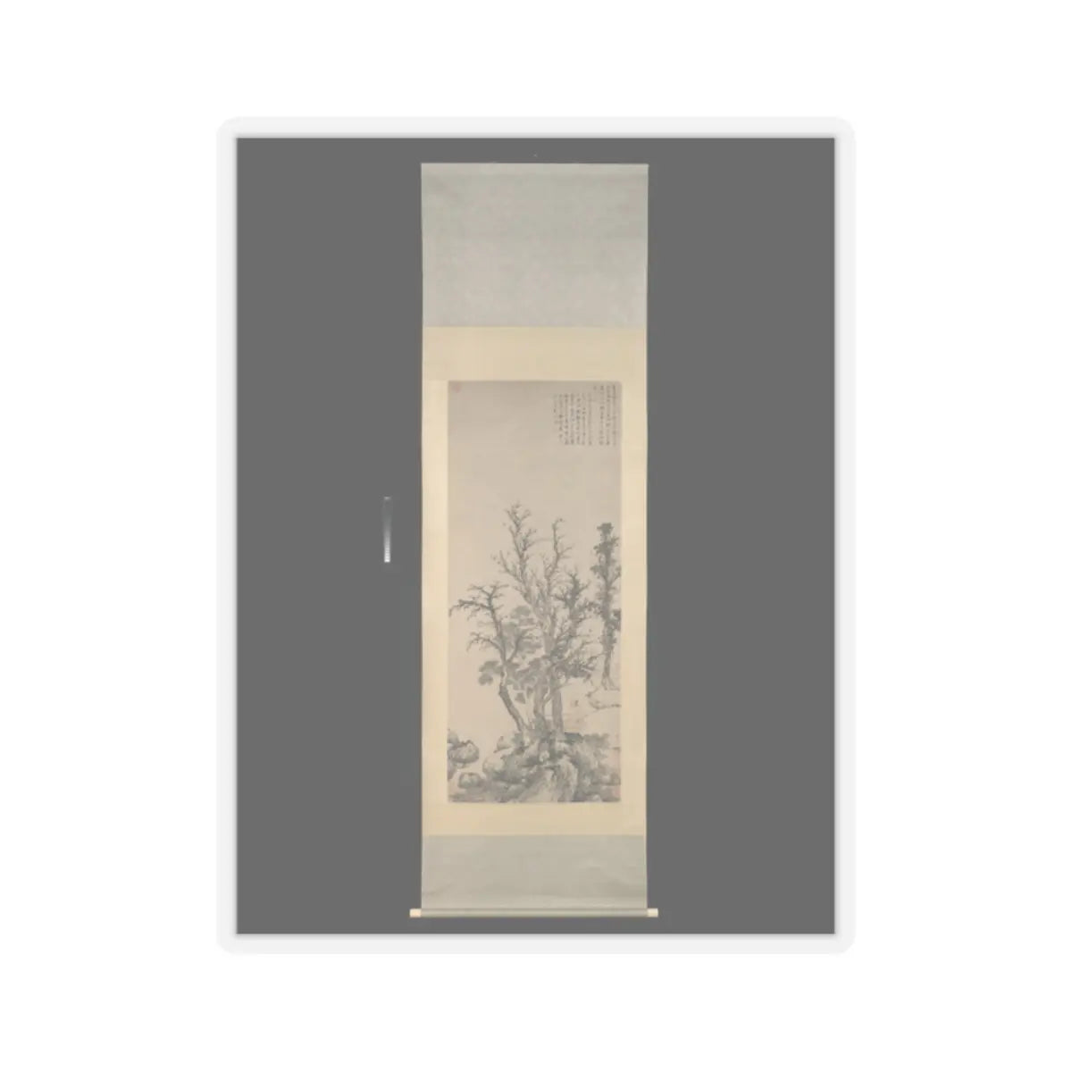 Shen Zhou - Silent fisherman in an autumn wood - dated 1475 v2 - STICKER Vinyl Kiss-Cut Decal