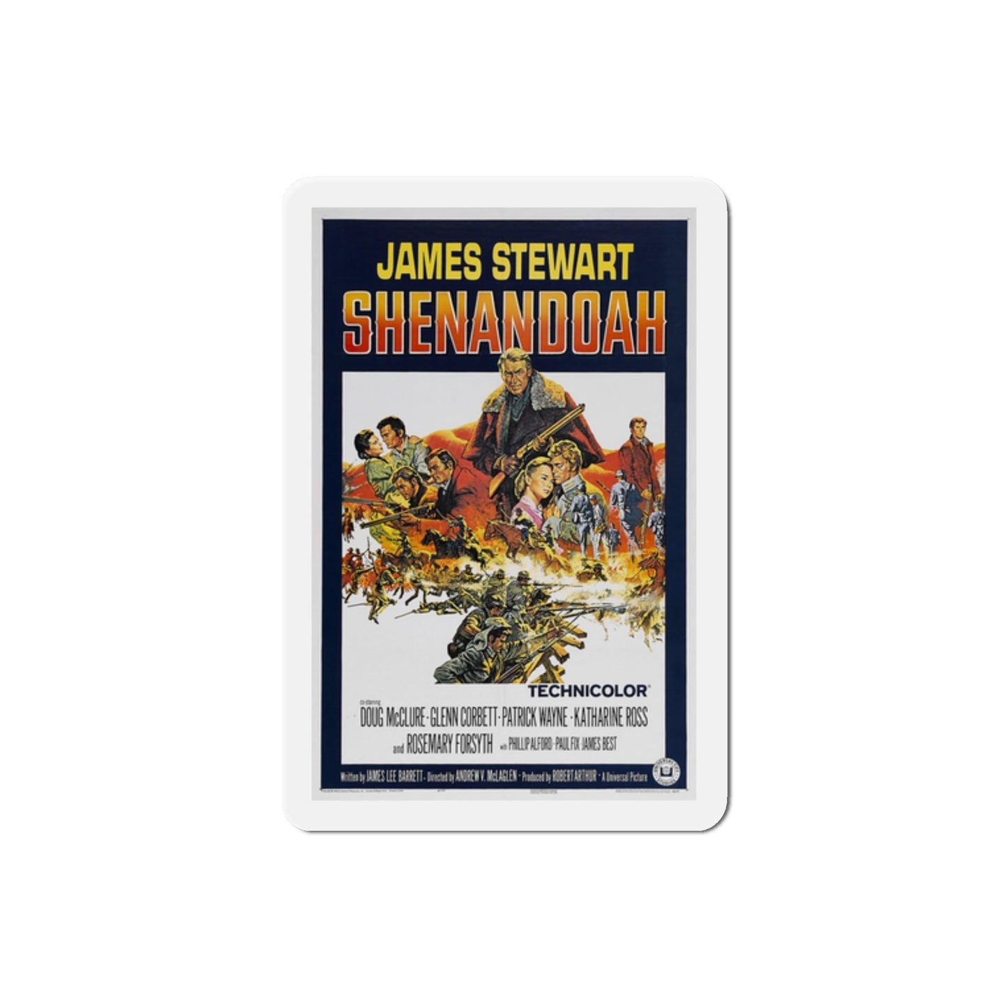 Shenandoah 1965 Movie Poster Die-Cut Magnet-2 Inch-The Sticker Space