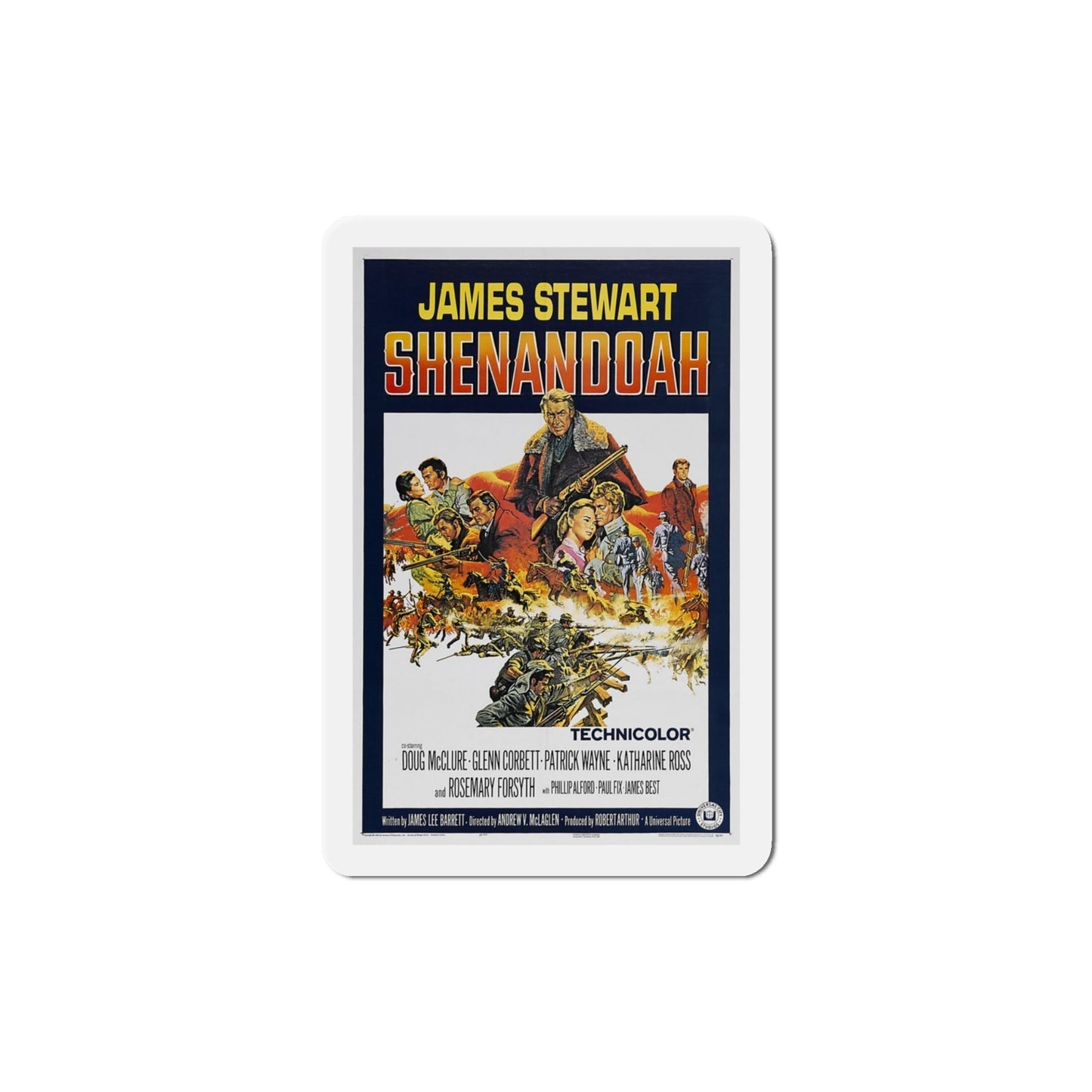 Shenandoah 1965 Movie Poster Die-Cut Magnet-4 Inch-The Sticker Space