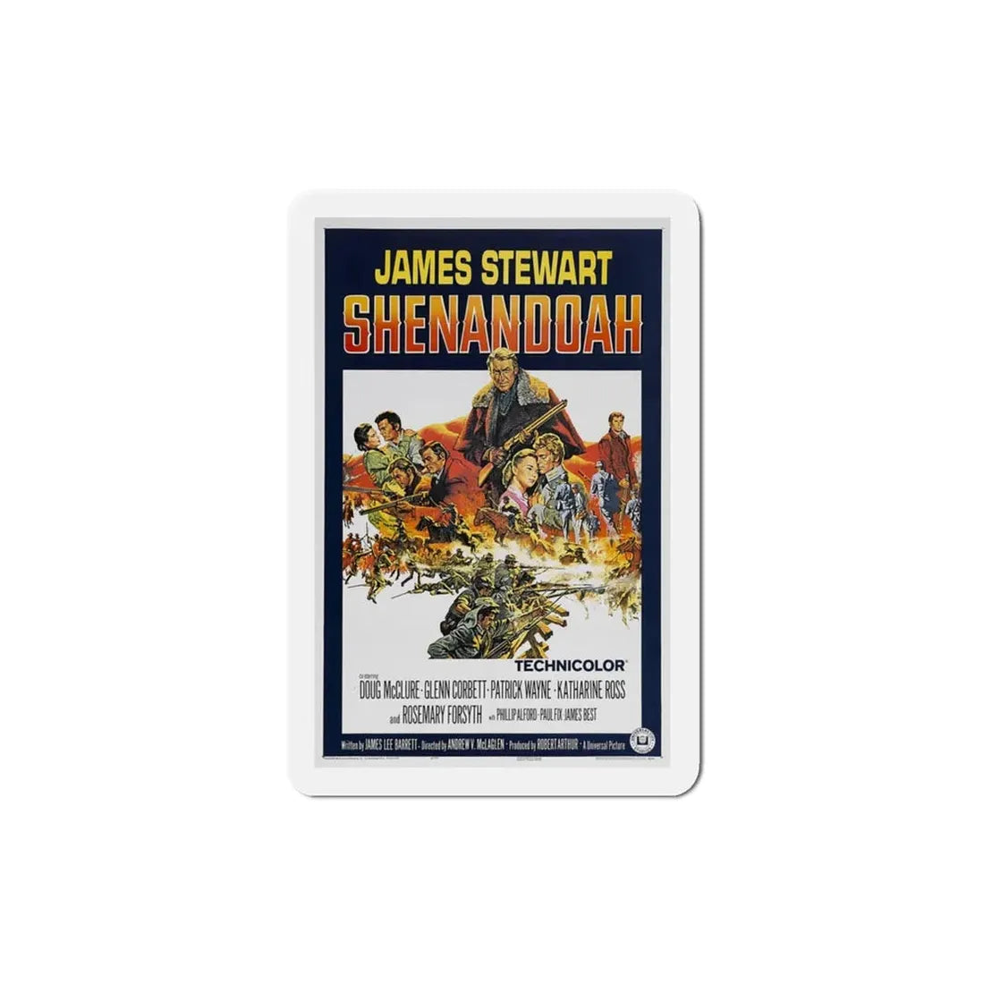 Shenandoah 1965 Movie Poster Refrigerator Magnet 3 Inch - The Sticker Space