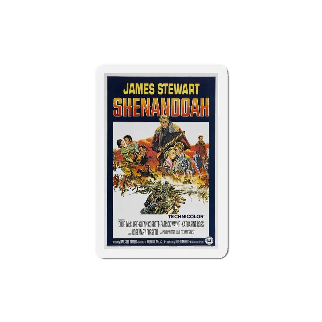 Shenandoah 1965 Movie Poster Refrigerator Magnet 4 Inch - The Sticker Space