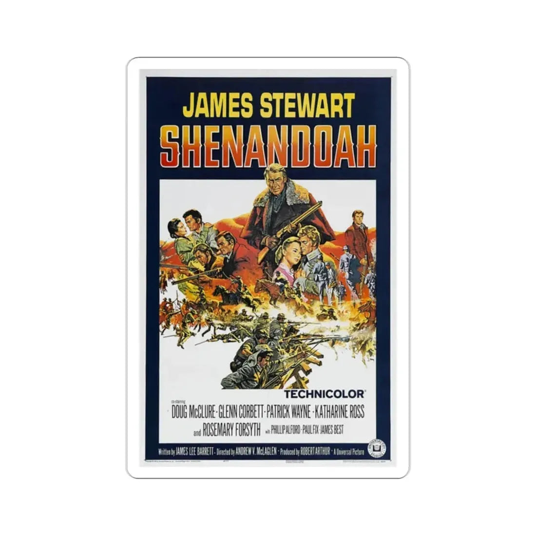 Shenandoah 1965 Movie Poster STICKER Vinyl Die-Cut Decal 2 Inch - The Sticker Space
