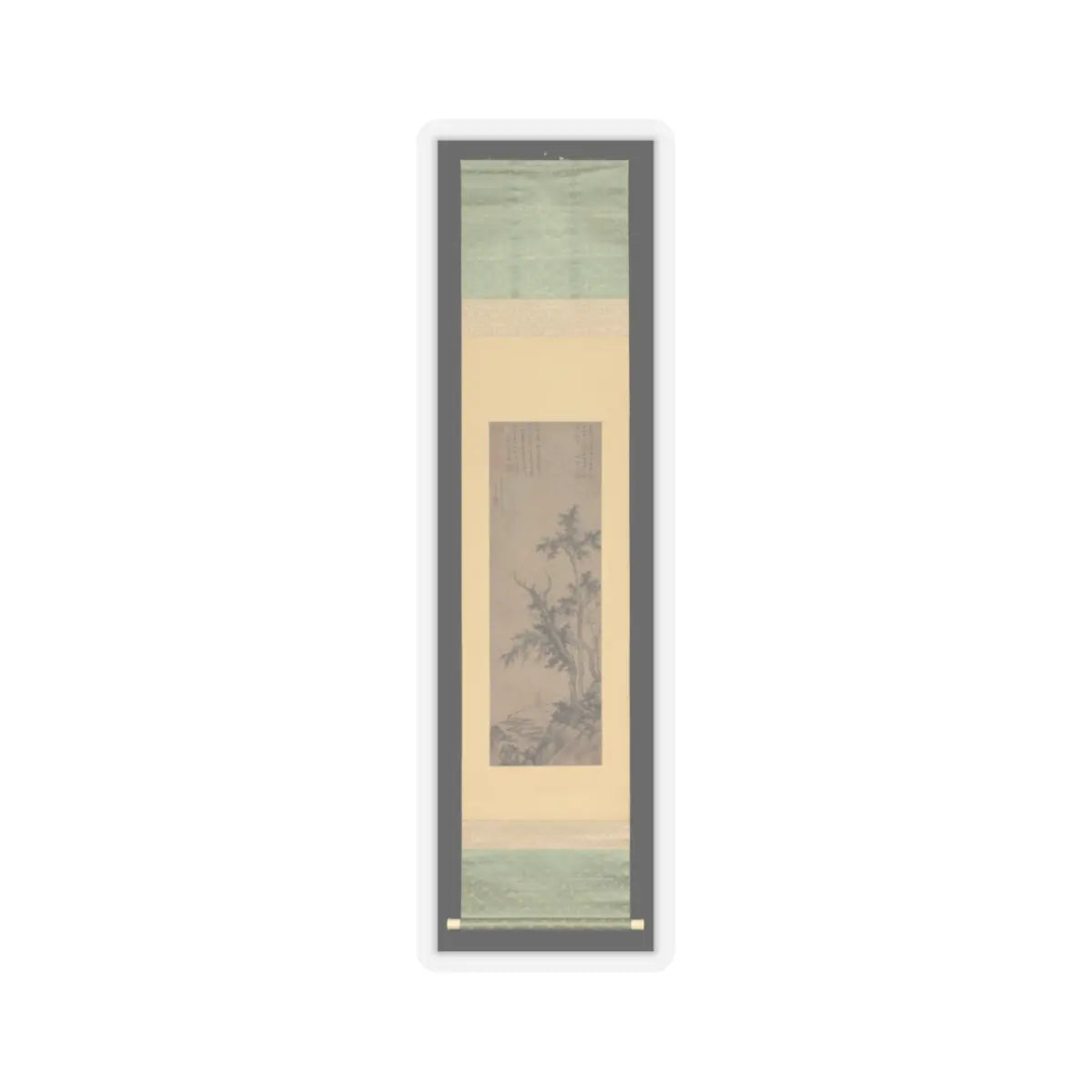 Sheng Mao - Recluse Fishing by Autumn Trees - dated 1350 v2 - STICKER Vinyl Kiss-Cut Decal