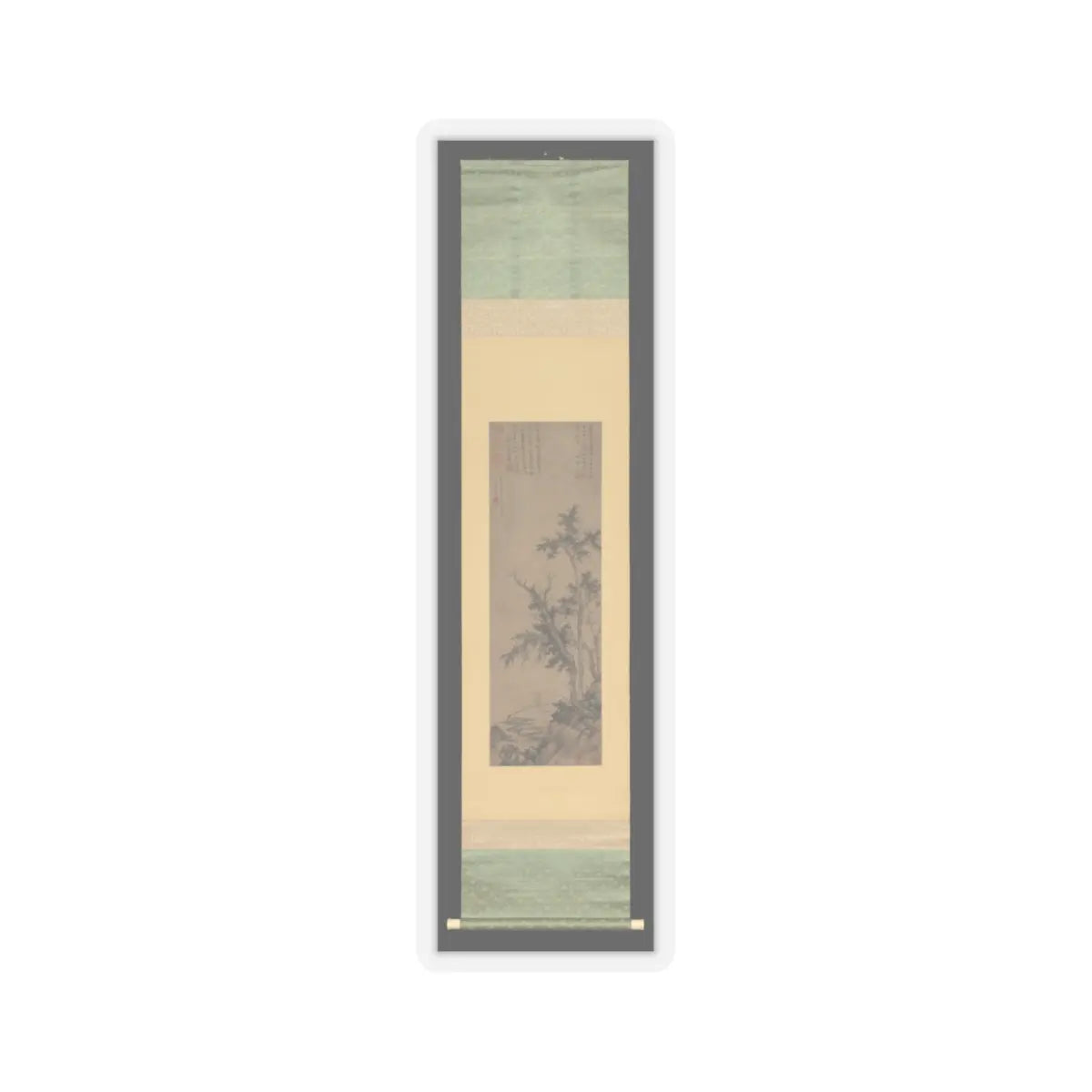 Sheng Mao - Recluse Fishing by Autumn Trees - dated 1350 v2 - STICKER Vinyl Kiss-Cut Decal