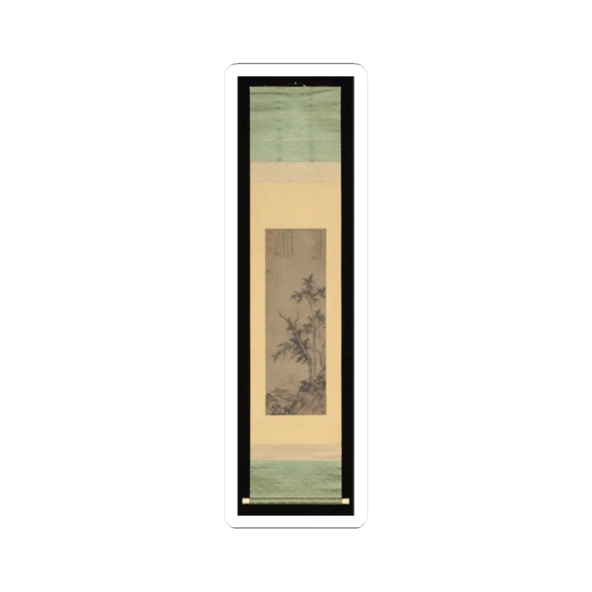 Sheng Mao - Recluse Fishing by Autumn Trees - dated 1350 v2 - STICKER Vinyl Kiss-Cut Decal