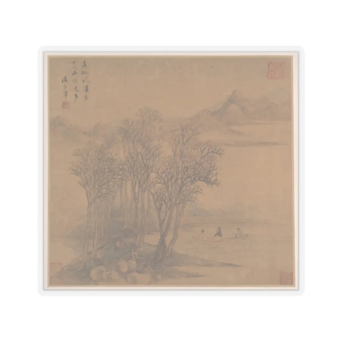 Sheng Maoye - Landscapes after Tang-dynasty poems - mid-17th century v1 - STICKER Vinyl Kiss-Cut Decal