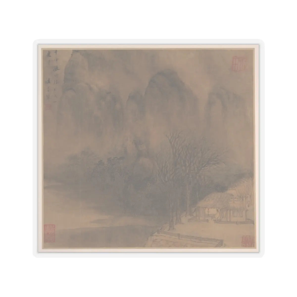 Sheng Maoye - Landscapes after Tang-dynasty poems - mid-17th century v2 - STICKER Vinyl Kiss-Cut Decal