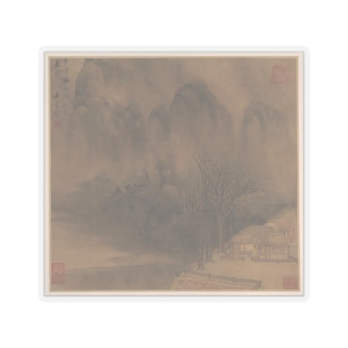 Sheng Maoye - Landscapes after Tang-dynasty poems - mid-17th century v2 - STICKER Vinyl Kiss-Cut Decal