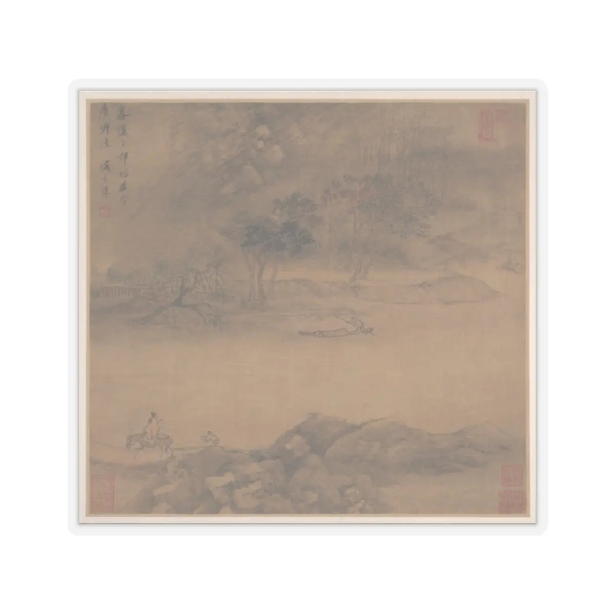 Sheng Maoye - Landscapes after Tang-dynasty poems - mid-17th century v5 - STICKER Vinyl Kiss-Cut Decal