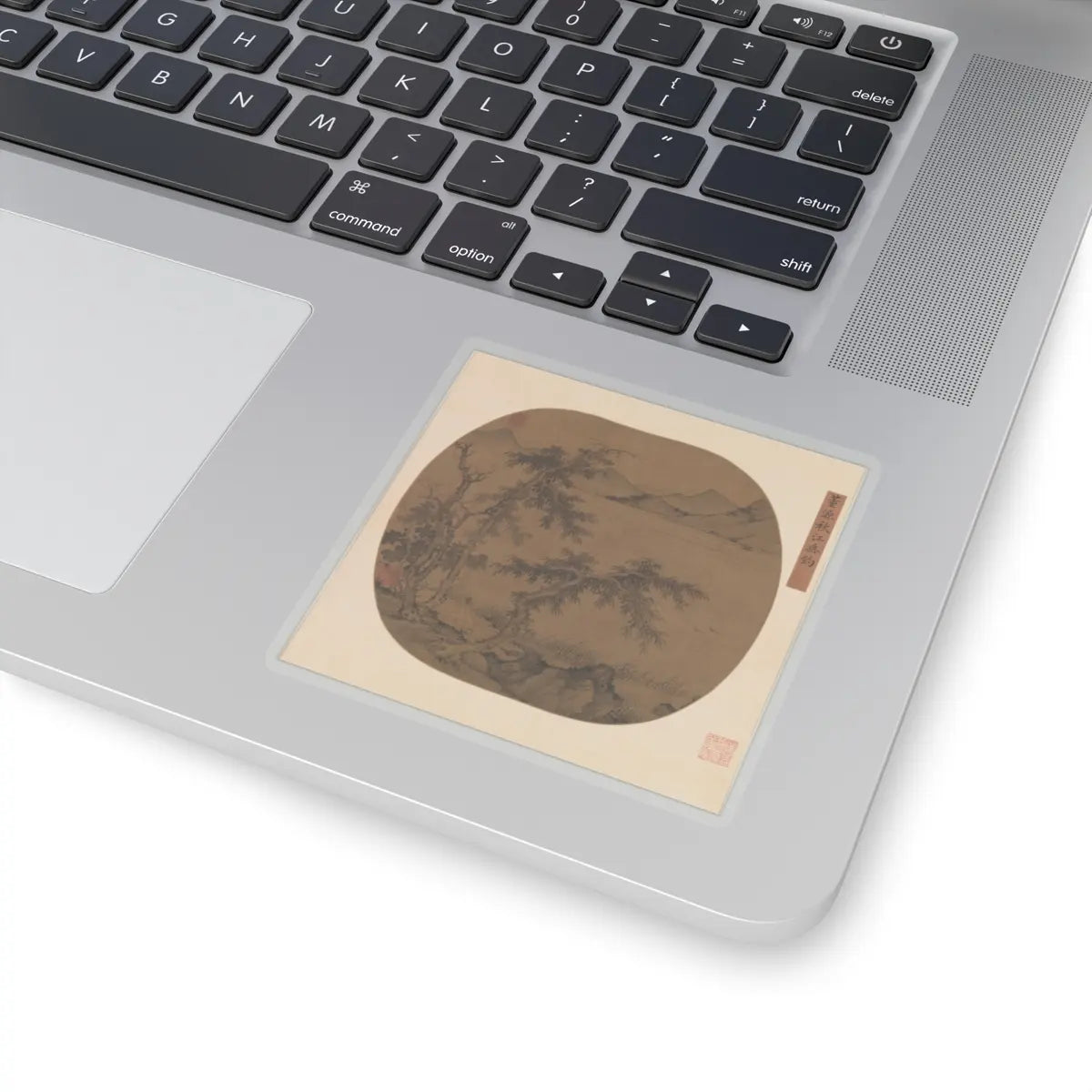 Sheng Zhu - Angling in the Autumn River - ca. 1370 - STICKER Vinyl Kiss-Cut Decal