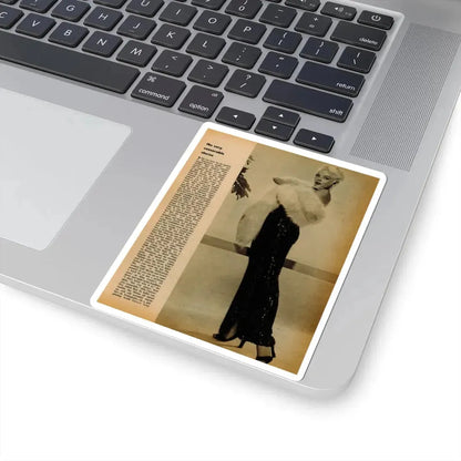 Sheree North #343 - 1 8x10 Page of B&W Glamour Photo with, Short Article from Movie Star Magazine Circa 1950's (Vintage Female Icon) STICKER Vinyl Kiss-Cut Decal - The Sticker Space