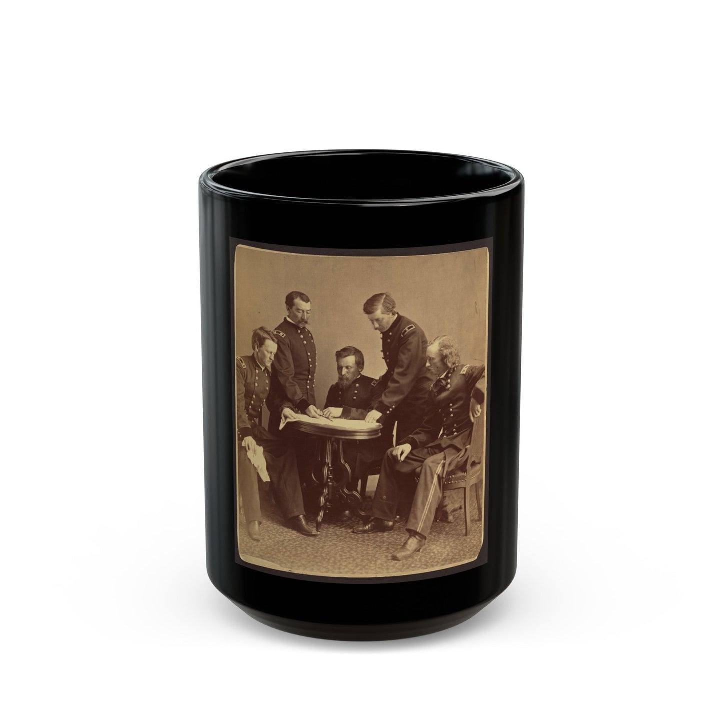 Sheridan And His Generals (U.S. Civil War) Black Coffee Mug-15oz-The Sticker Space