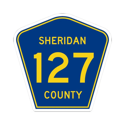 Sheridan County Route 127 WY (Wyoming) (Road Sign) STICKER Vinyl Kiss-Cut Decal 3 Inch White - The Sticker Space