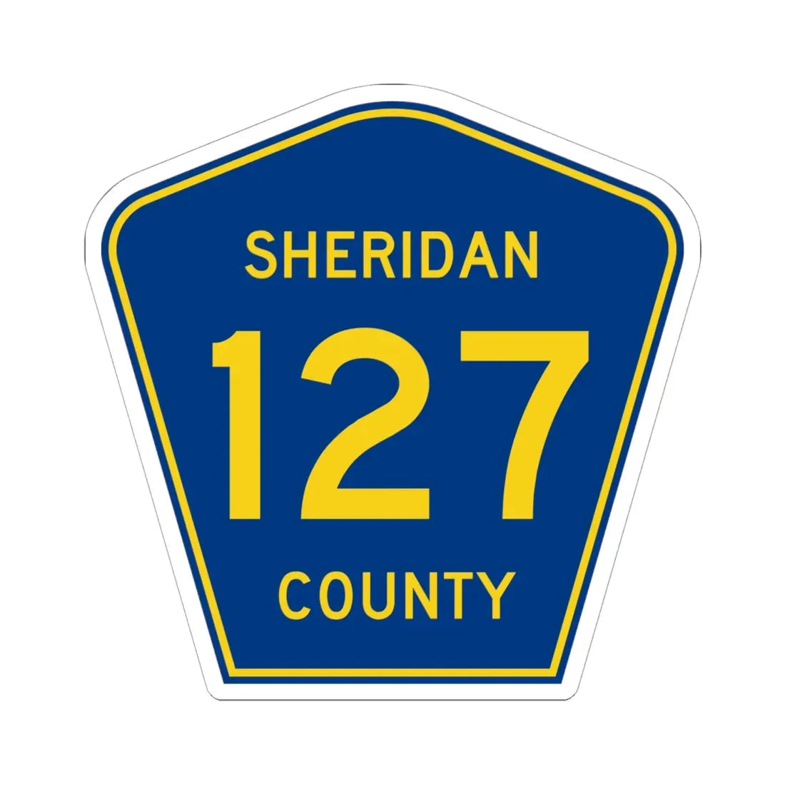 Sheridan County Route 127 WY (Wyoming) (Road Sign) STICKER Vinyl Kiss-Cut Decal 6 Inch White - The Sticker Space