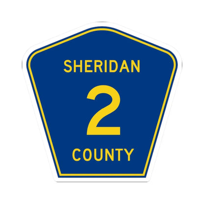 Sheridan County Route 2 WY (Wyoming) (Road Sign) STICKER Vinyl Kiss-Cut Decal 2 Inch White - The Sticker Space