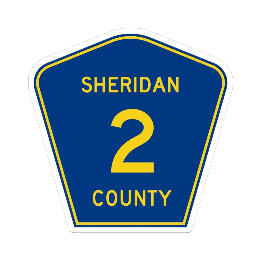 Sheridan County Route 2 WY (Wyoming) (Road Sign) STICKER Vinyl Kiss-Cut Decal 3 Inch White - The Sticker Space