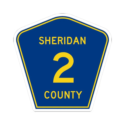 Sheridan County Route 2 WY (Wyoming) (Road Sign) STICKER Vinyl Kiss-Cut Decal 3 Inch White - The Sticker Space