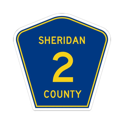 Sheridan County Route 2 WY (Wyoming) (Road Sign) STICKER Vinyl Kiss-Cut Decal 6 Inch White - The Sticker Space