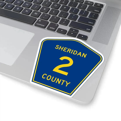 Sheridan County Route 2 WY (Wyoming) (Road Sign) STICKER Vinyl Kiss-Cut Decal - The Sticker Space