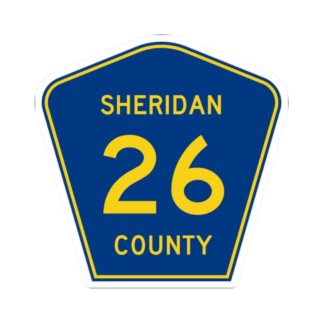 Sheridan County Route 26 WY (Wyoming) (Road Sign) STICKER Vinyl Kiss-Cut Decal 2 Inch White - The Sticker Space