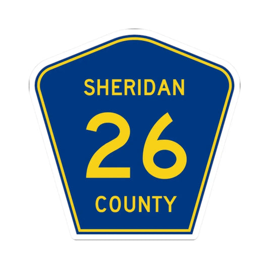 Sheridan County Route 26 WY (Wyoming) (Road Sign) STICKER Vinyl Kiss-Cut Decal 2 Inch White - The Sticker Space