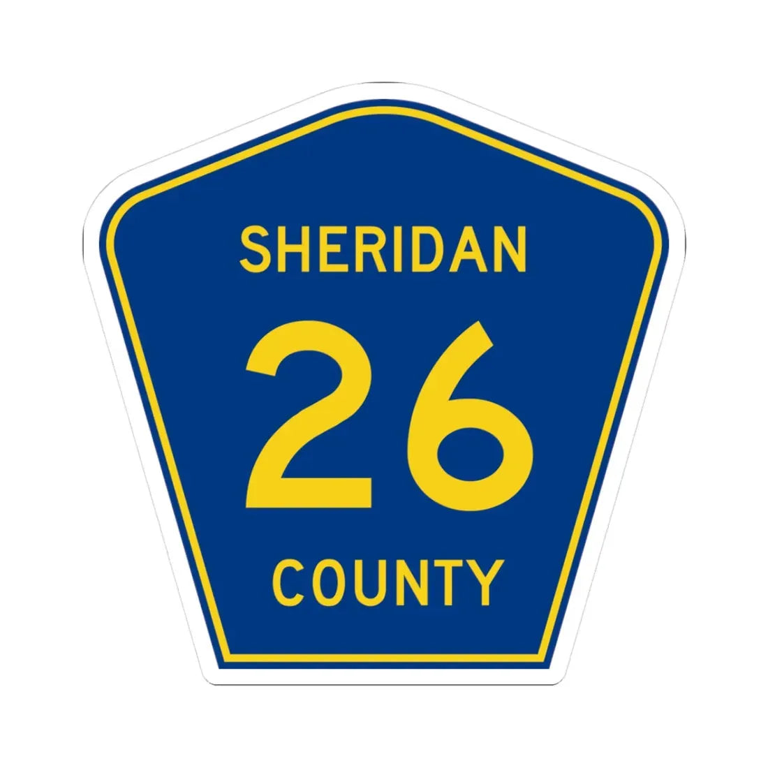 Sheridan County Route 26 WY (Wyoming) (Road Sign) STICKER Vinyl Kiss-Cut Decal 3 Inch White - The Sticker Space