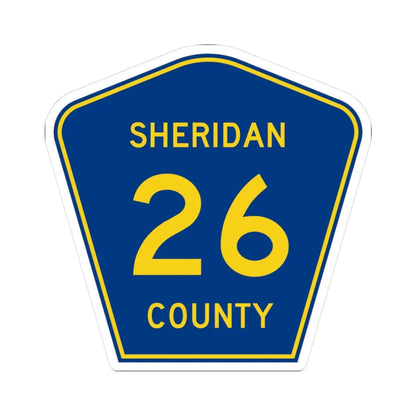 Sheridan County Route 26 WY (Wyoming) (Road Sign) STICKER Vinyl Kiss-Cut Decal 3 Inch White - The Sticker Space