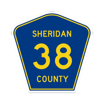 Sheridan County Route 38 WY (Wyoming) (Road Sign) STICKER Vinyl Kiss-Cut Decal 2 Inch White - The Sticker Space